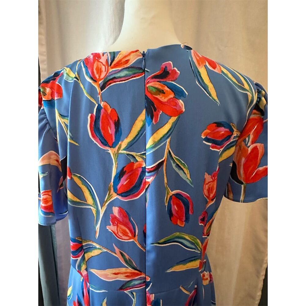 Maggy London Women's Floral Midi Dress Size 14 Multicolor Casual - Picture 5 of 7